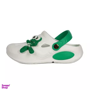 صندل پسرانه شیما مدل کراکس frog رنگ سفید سبز