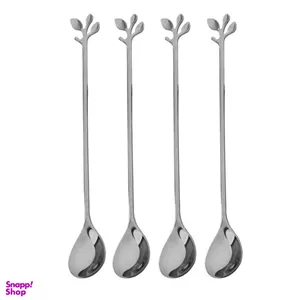 قاشق شربت خوری طرح برگ درخت بسته 4 عددی