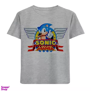 تیشرت آستین کوتاه بچگانه مدل سونیک F457 رنگ طوسی