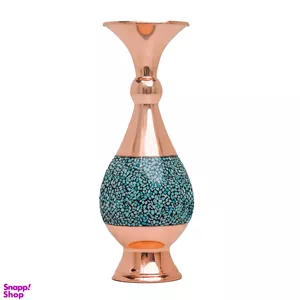 گلدان مسی فیروزه‌ کاری کد 16
