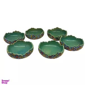 کاسه میناکاری مدل فیروزه کد 66 مجموعه 6 عددی