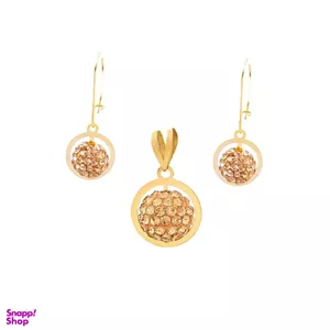 نیم ست طلا 18 عیار زنانه مدل گوی کد GS17 