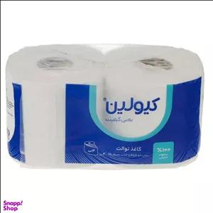 دستمال كاغذی توالت کیولین مدل چهار لایه بسته نايلونی بسته ۲ عددی
