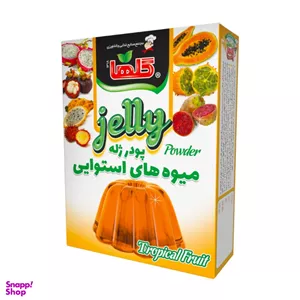 پودر ژله میوه های استوایی گلها وزن 100 گرم بسته بندی جعبه