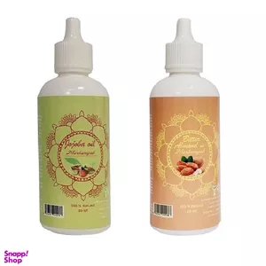 روغن تقویت کننده مو مژه و ابرو مرهم یاب مدل بادام تلخ و جوجوبا حجم 80 میلی لیتر مجموعه 2 عددی
