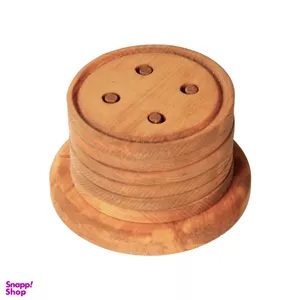 زیرلیوانی طرح دکمه بسته 6 عددی