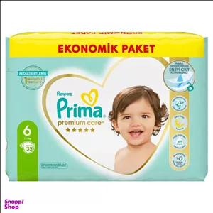 پوشک بچه پریما مدل New Premium Care سایز 6 بسته 35 عددی