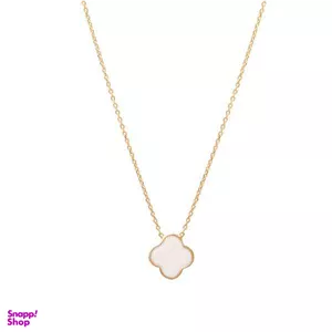 گردنبند طلا 18 عیار زنانه اپال گلد مدل ونکلیف دورو تراش و سنگ sh0067 رنگ سفید 