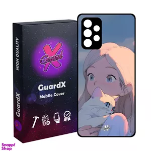 کاور گارد ایکس طرح دختر گربه مدل Glass10661 مناسب برای گوشی موبایل سامسونگ Galaxy A32 4G