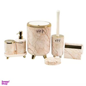 ست سرویس بهداشتی 6 پارچه ویپ مدل ماهور طرح ماربل