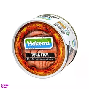کنسرو تن ماهی در روغن گیاهی با طعم دود مکنزی وزن 180 گرم