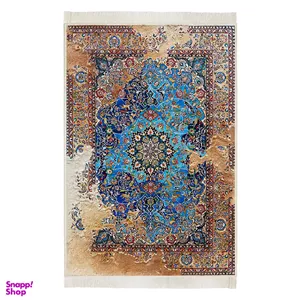 فرش ماشینی چاپی بدون تار و پور هانوکس مدل نصف جهان کد HAC.190.1