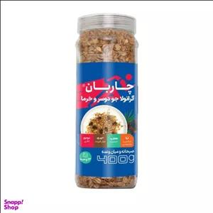 گرانولا جو دوسر و خرما چاربان وزن 380 گرم
