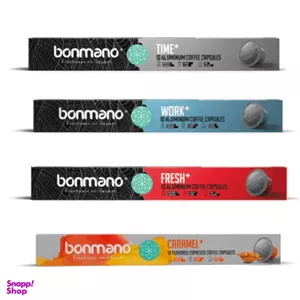 ترکیب کپسول قهوه  TIME و  WORK و  FRESH و کارامل بن مانو مجموعه ۴ عددی