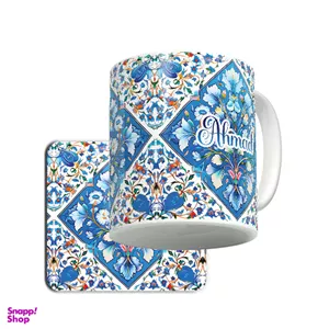 ماگ لاژید مدل اسم احمد طرح سنتی کد TLE به همراه زیر لیوانی