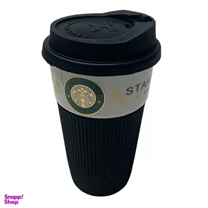 ماگ مدل درب سیلیکونی طرح استارباکس گنجایش ۴۰۰ میلی لیتر