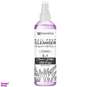 کلینزر کاشت ناخن مونیمار مدل Lavender سه کاره حجم 250 میلی لیتر