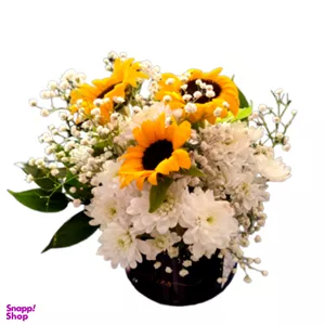 باکس گل طبیعی کد باکس گل آفتابگردان و داوودی کد 1002