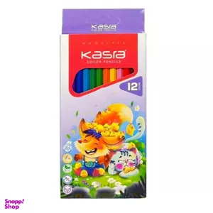 مداد رنگی 12 رنگ جعبه مقوایی کسری کد 590