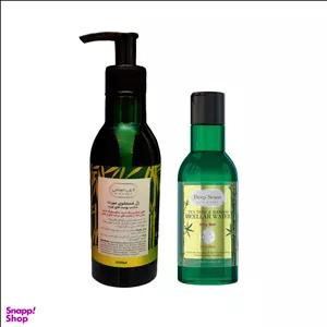 ژل شستشو صورت دیپ سنس  مدل  درخت چای و بامبو  حجم  250  میلی لیتر  به همراه محلول پاک کننده آرایش صورت  مدل  tea tree bamboo  حجم  160  میلی لیتر