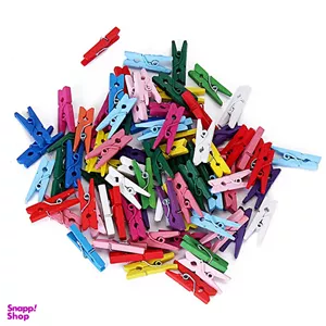 گیره چوبی رنگی کد wclips-2.5 بسته 20 عددی