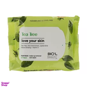 دستمال مرطوب بیول مدل Tea Tree بسته 20 عددی