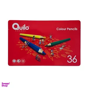 مداد رنگی 36 رنگ جعبه فلزی کوییلو کد Q36-Box Flat