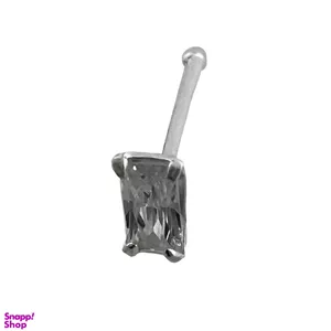 پیرسینگ بینی زنانه مدل تک نگین مستطیل کد P4713