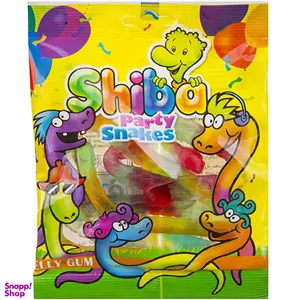 پاستیل میوه ای شیبا مدل Party Snakes وزن 90 گرم