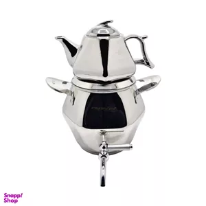 کتری قوری کروپ ست مدل الماس نقره ای کد 605