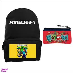 کوله پشتی طرح بازی minecraft کد 42 به همراه جامدادی
