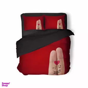 سرویس کاور لحاف مدل دست قلبی کد 9006 یک نفره 3 تکه 