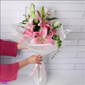 دسته گل طبیعی گل بازار مدل لیلیوم سورین