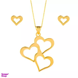 نیم ست طلای 18 عیار شمیم گلد گالری مدل GLE181 