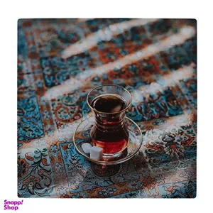 زیر لیوانی طرح فرش ایرانی و فنجان چایی کد 5772485_4086