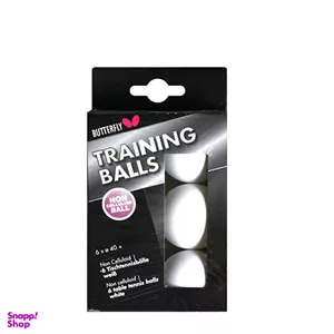 توپ پینگ پنگ باترفلای مدل TT Training Balls بسته ۶ عددی