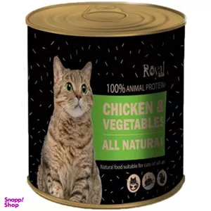 کنسرو پته گربه رویال کوکو طعم مرغ و سبزیجات وزن 800 گرم