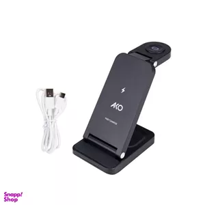 شارژر وایرلس سه کاره آکو مدل AW-4
