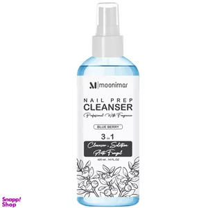 کلینزر کاشت ناخن مونیمار مدل Blue Berry سه کاره حجم 420 میلی لیتر
