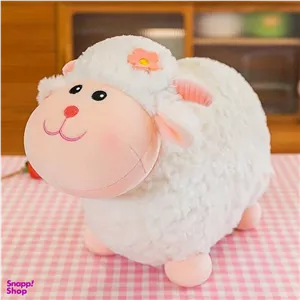 عروسک طرح بره مدل گل به سر کد JI110 طول 30 سانتی متر