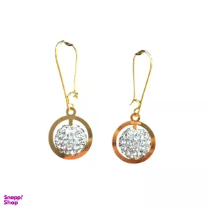 گوشواره طلا 18 عیار زنانه مدل مروارید نگین دار کد 01 