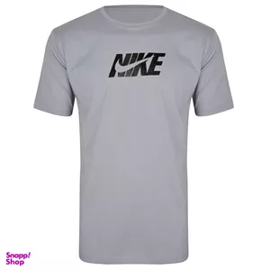 تیشرت اورسایز  آستین کوتاه زنانه مدل 256003215 رنگ طوسی طرح NIKE