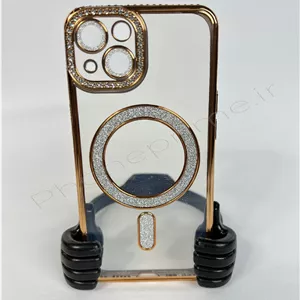 قاب آیفون ۱۳ نرمال مدل نگین‌دار مجلسی Luxury Diamond | محافظ لنزدار (نقد و اقساط) iphone 13