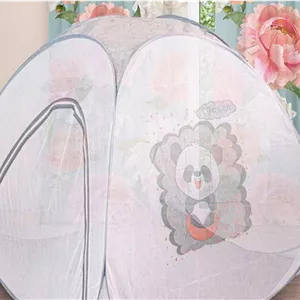 پشه بند کودک کلبه ای سایز بزرگرنگ طوسی
