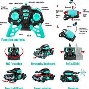 تانک کنترلی با دستبند ریموتی و پرتاب تیر ژله‌ای - باتری لیتیومی قابل شارژ