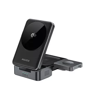 شارژر وایرلس سه کاره مکس کو مدل MW13 Qi2 3-in-1 Magnetic