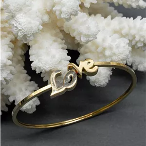 بنگل طلا زنانه موژان گلد گالری طرح لاو کد H1243 