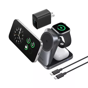 شارژر بی سیم انکر مدل Prime Wireless Charging Station (3-in-1, MagGo, AirCool, Foldable) B25N1 توان 25 وات