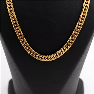 زنجیر استیل کارتیر مردانه طلایی 8 میل 71406