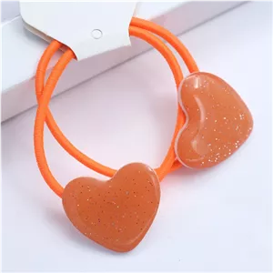 کش مو مدل قلب رزینی نارنجی 36893